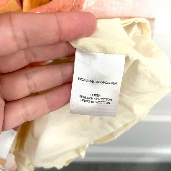 Sabo Skirt Enga Dress Orange Pink Floral Short Sleeve Size XS - Picture 4 of 6